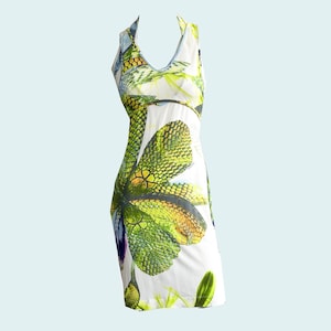 Just Cavalli Snakeprint Dress, Fitted Slinky Jersey Dress, Cut Out Detail, Mini Dress, Bodycon, V-Neckline, Y2K, 2000s, Noughties Era