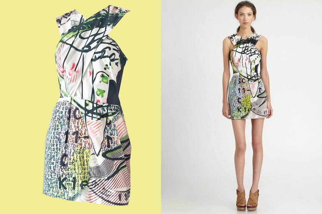 Mary Katrantzou for Current Elliott Dress Stamp Print Mini Dress