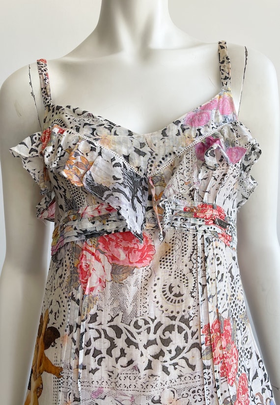 Y2K John Galliano Dress, Mini Dress, Lace and Flo… - image 3