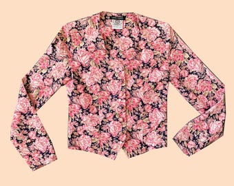 Vintage Laura Ashley Floral Blouse: 1980s Cotton Sweetheart Neckline