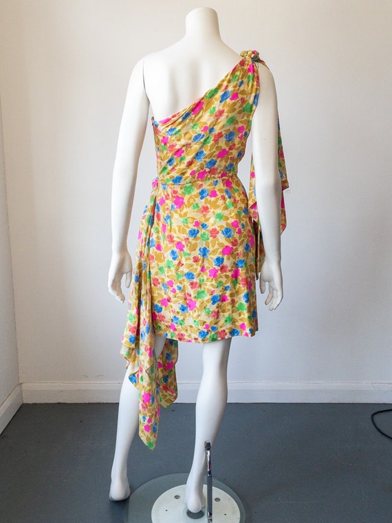 Andrea Odicini Silk Dress, 80s, Floral Print, One… - image 5