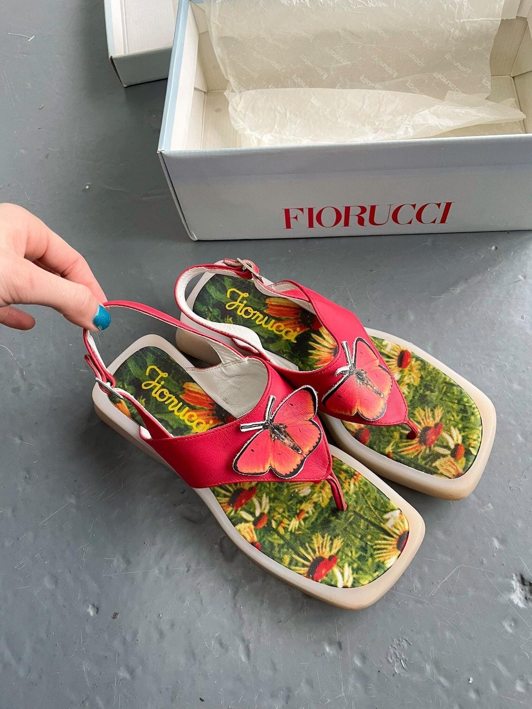 Vintage 80s Fiorucci Summer Sandals, Rubber Flatforms With