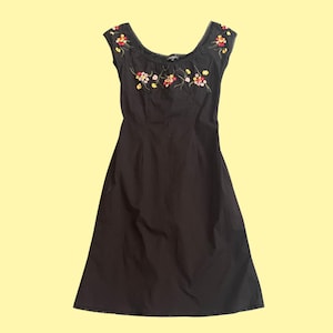 betsey johnson black floral dress Vintage Betsey Johnson Black Label 90s Floral Bias Cut Y2K Maxi Slip Dress Sz 8