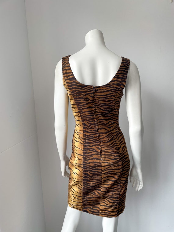 Vintage Moschino Jeans Tiger Print Dress, Mini Dr… - image 5