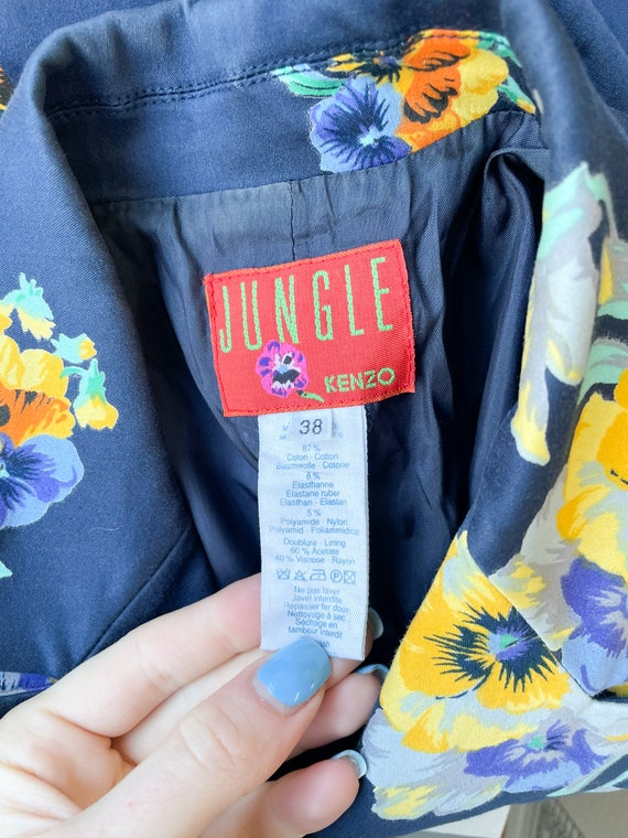 Vintage Kenzo Jungle Blazer: 1980s Floral Print Cotton Jacket