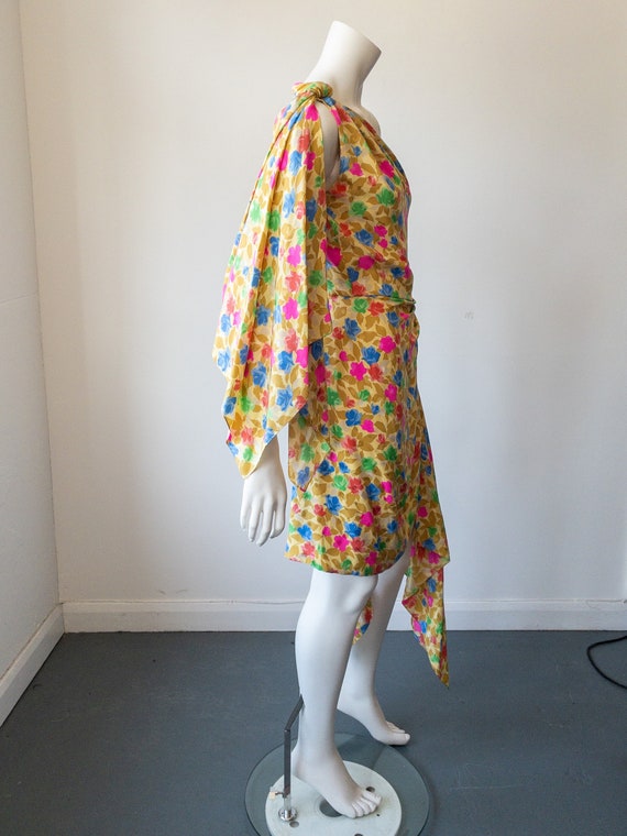 Andrea Odicini Silk Dress, 80s, Floral Print, One… - image 6