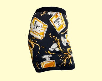 Moschino Couture Resort 2016 Convertible Skirt / Boob Tube | Perfume Print | Black Gold Ivory | Wool Silk | UK Size 6, EU 34, US 2