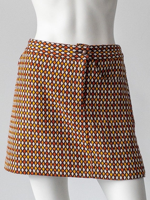 Anna Sui Skirt, Woven Geometric Print, Mini Skirt… - image 2