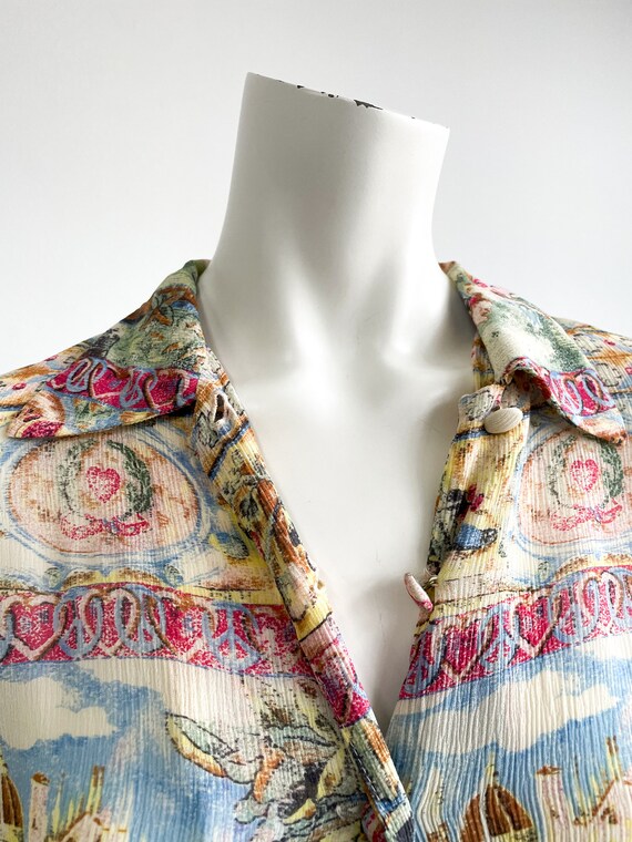 Moschino Cheap and Chic Silk Shirt, Popeye and Olive Oyl