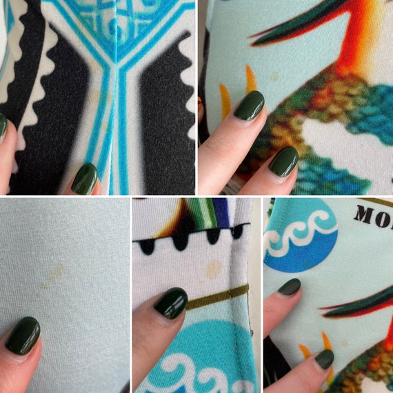 Mary Katrantzou SS13 Dress, Birds and Stamps, India Postage