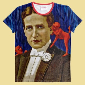 Devil On Your Shoulder T-Shirt, Satan, Satanism, Halloween, Angels and Demons, Vices, Vintage Illustration, Retro, Novelty, Sizes XS-3XL