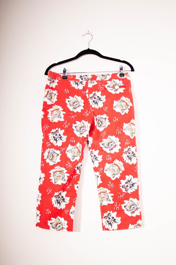 Vintage 90s Manoush Print Trousers, Capris 3/4 Le… - image 5