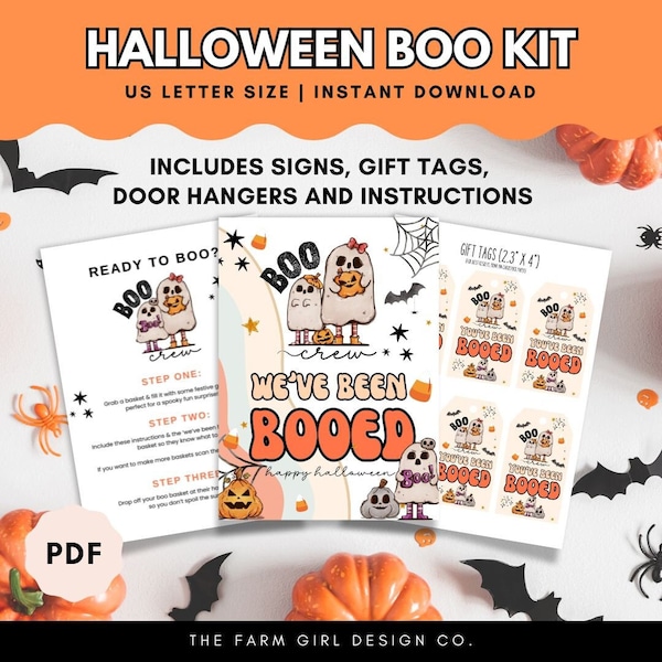 Du wurdest ausgebuht, wir wurden ausgebuht, druckbare Halloween, Halloween Geschenkanhänger, Nachbarschaftsspiel, Boo Kit druckbares Halloween Zeichen