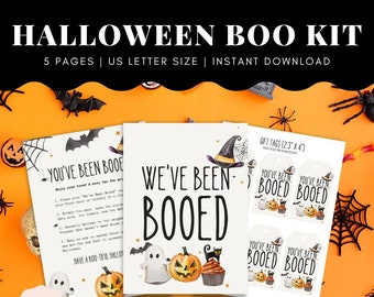 You've Been Booed, We'Ve Been Booed, Halloween Printable, Halloween Gift Tags, Neighborhood Game, Boo Kit Printable, Halloween Sign