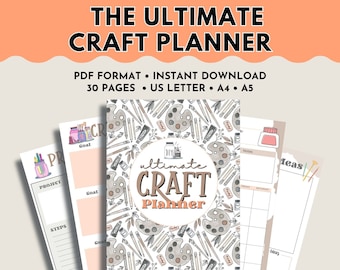 Craft Project Binder, Craft Planner, Craft Project Planner PDF, Craft Show Planner Printable, Sewing Organizer, Hobbies Planner