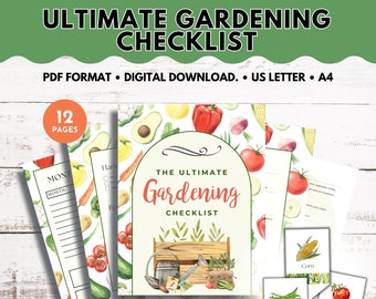 Gardening Checklist, Gardening Checklist and Planner, Garden Planner and Logbook, The Family Garden Planner, Plant Care Card Printable