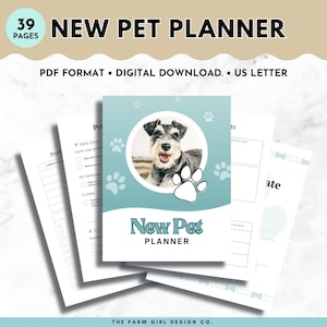 New Pet Planner, Pet Care Planner, Pet Journal, Dog Planner, Cat Planner, Pet Records