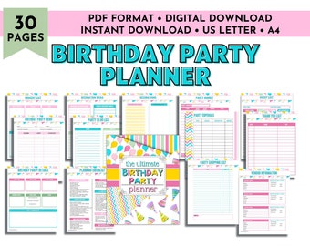 Birthday Party Planner, Birthday Planner, Event Planner, Birthday Party Organizer, Party Checklist, Kids Birthday, Party Printable