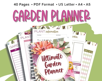 Printable Gardening Planner, Gardening Journal, Plant Chart, Digital Homestead Planner, Gardening Checklist and Planner, Garden Planner Log