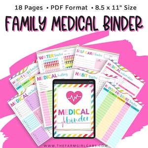 Printable Medical Binder| Health Care Planner | Health Care Organizer | Wellness Planner | Medical Planner | Blood Pressure Tracker