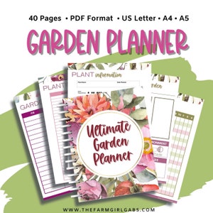 Printable Gardening Planner, Gardening Journal, Plant Chart, Digital Homestead Planner, Gardening Checklist and Planner, Garden Planner Log