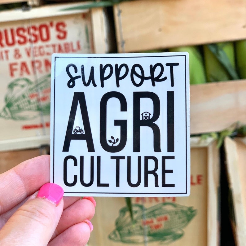 Support Agriculture Vinyl Sticker, Thank A Farmer Sticker, Support Your Local Farmer Sticker For Car Window, No Farms No Food Vinyl Sticker image 1