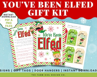 You've Been Elfed Christmas Game, Printable We've Been Elfed, Christmas Printable Game, Neighbor Christmas Game, You've Been Elfed Sign