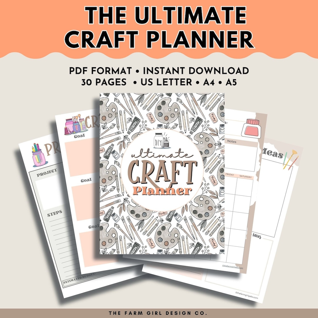 Craft Project Binder, Craft Planner, Craft Project Planner PDF