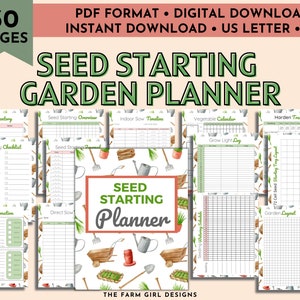 Seed Starting Planner, Garden Planner, Gardening Planner, Seed Organizer, Seed Journal, Gardening Checklist, Seed Starting Cheat Sheet