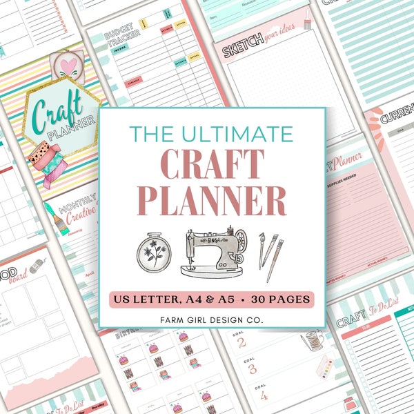 Craft Project Binder, Craft Planner, Craft Project Planner PDF, Craft Show Planner Printable, Sewing Organizer, Hobbies Planner
