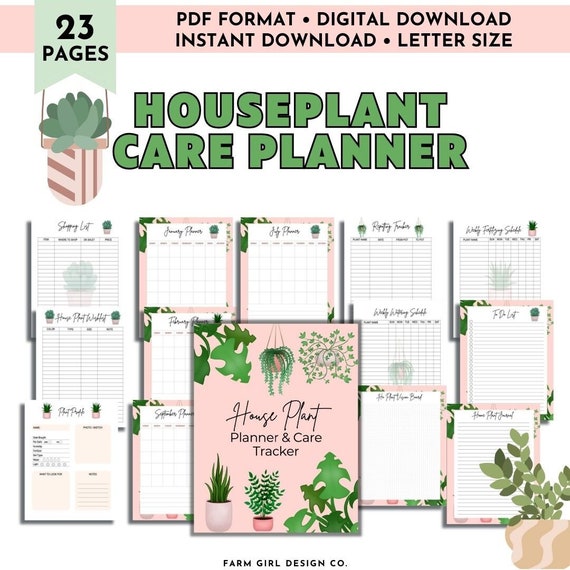 Houseplant Care Planner, House Plant Planner, Indoor Plant Care Tracker, House Plant Care Planner, Houseplant Planner, Gardening Checklist