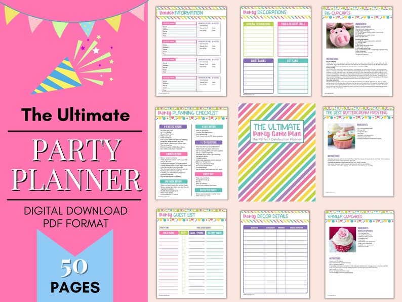 Ultimate Party Planner, Event Planner, Birthday Party Planner, Printable Party Planner, Party Organizer, Budget Planner, Project Planner image 3