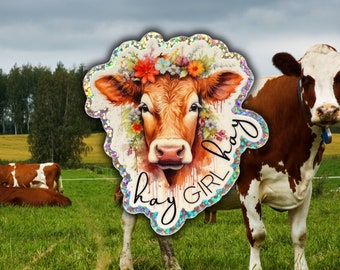 Cow Sticker, Glitter Sticker, Farming Sticker, Cute Animal Sticker, Agriculture Sticker, Cattle Farmer Sticker, Support Local Farmers,