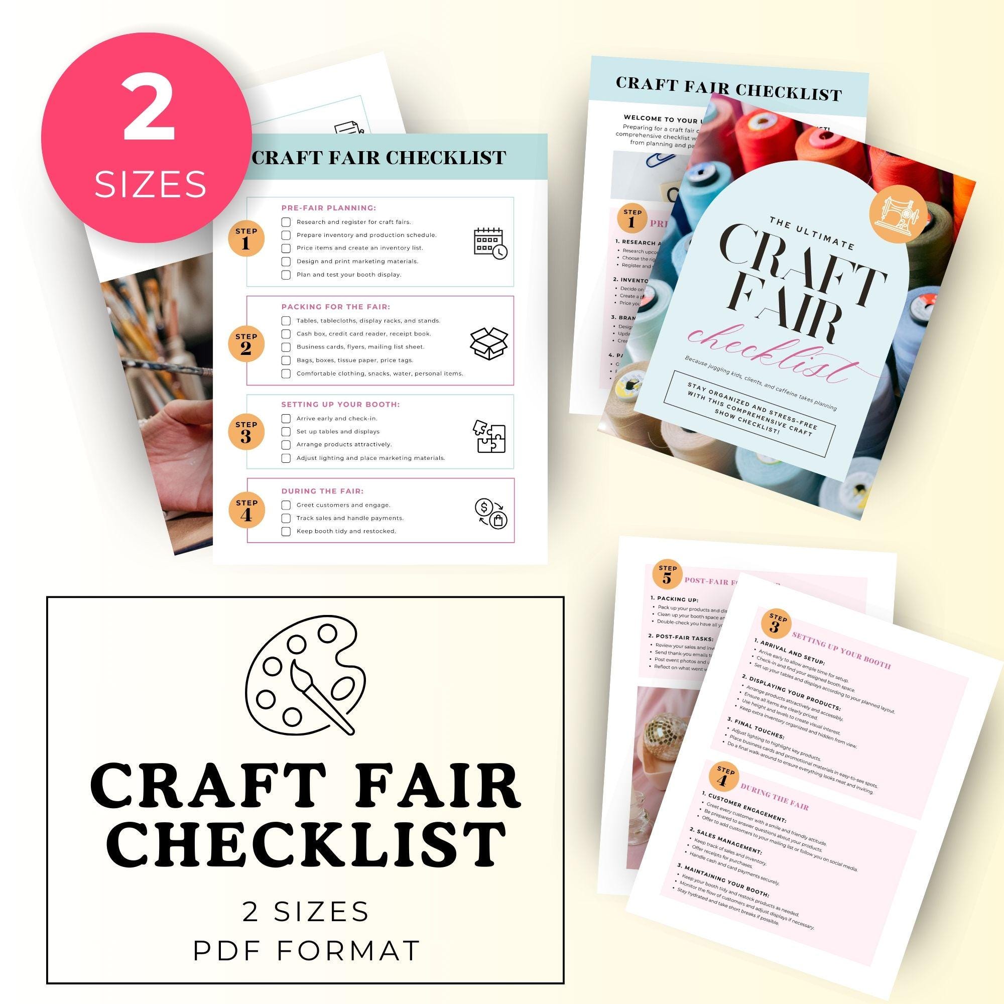 Craft Fair Checklist.pdf Craft Fair Checklist, Craft Fair Tracker, Craft Project Binder, Craft ...