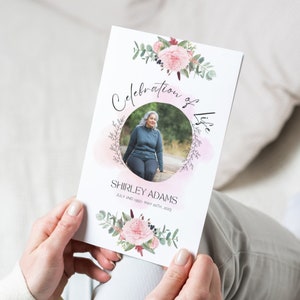 Funeral Program Template Floral, Obituary Template, Celebration of Life Funeral Program, Canva Funeral Program Template, Memorial Program