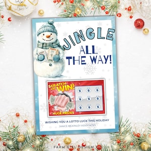Porta billetes de lotería de Navidad, Porta billetes de lotería de Navidad, Porta tarjetas de regalo navideñas Jingle All The Way Lotto, Porta tarjetas de lotería