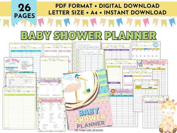 Printable Baby Shower Planner Baby Shower Printable Baby - Etsy
