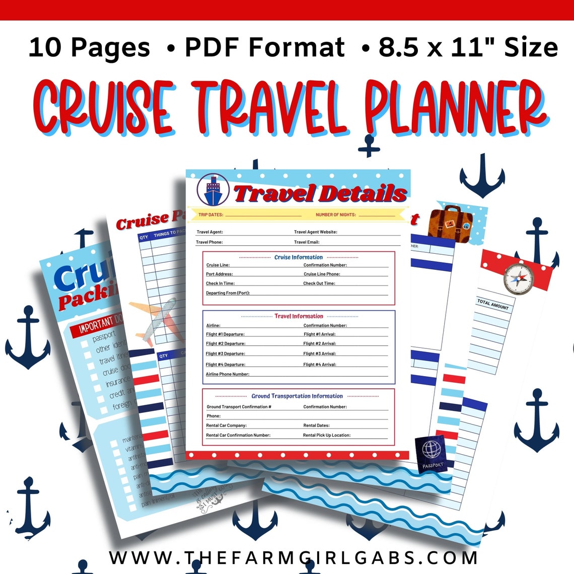 Printable Cruise Planner Travel Planner Cruise Planning Etsy