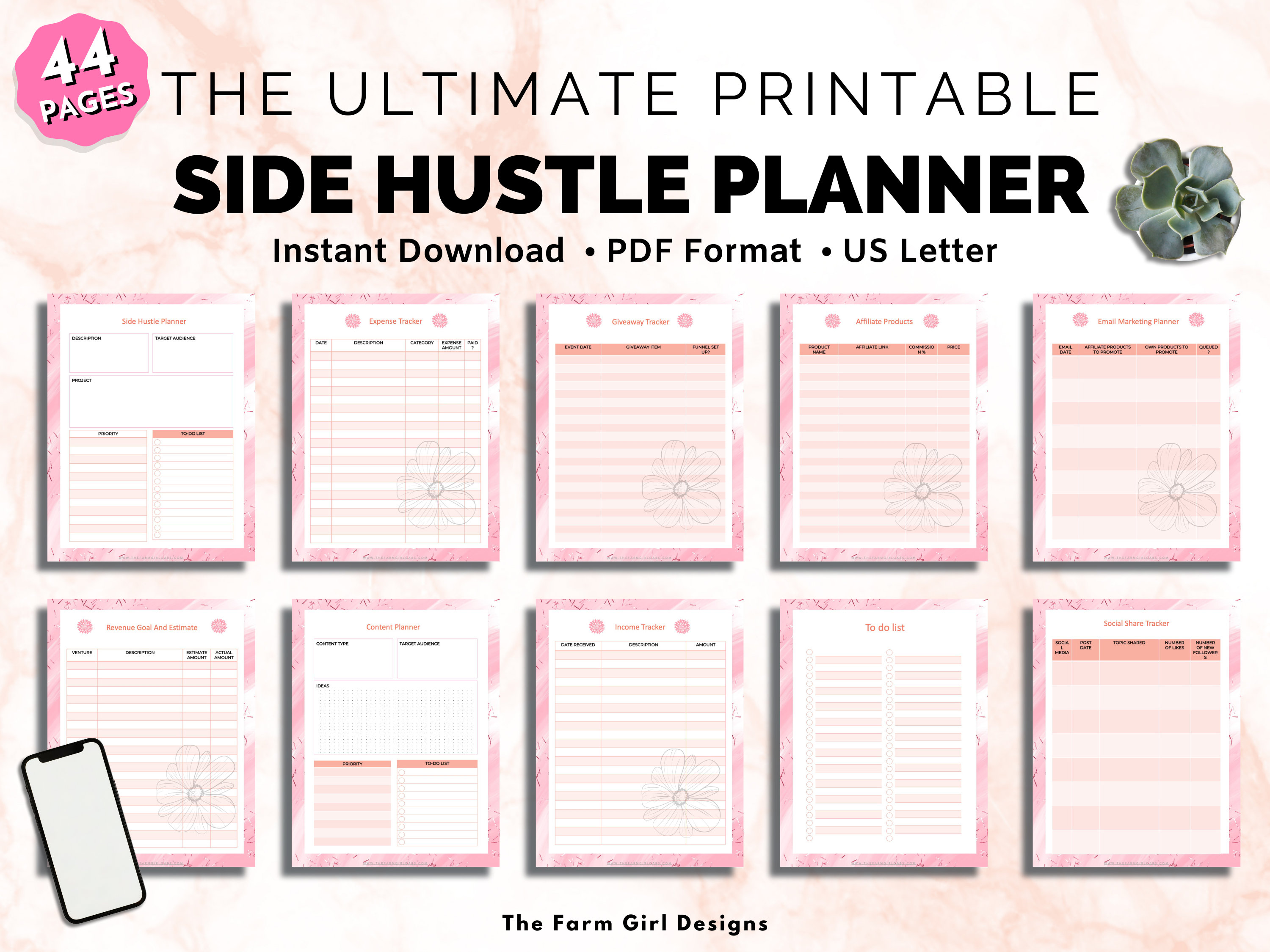 Printable Side Hustle Planner Printable Business Planner - Etsy