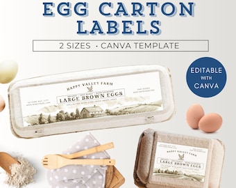 Egg Carton Labels Digital Download, Egg Carton Label Template, Farm Fresh Eggs Label, Farm Fresh Egg Handling Instructions,Homestead Planner