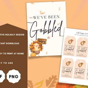 You've Been Gobbled Thanksgiving Game, Printable We've Been Gobbled ...