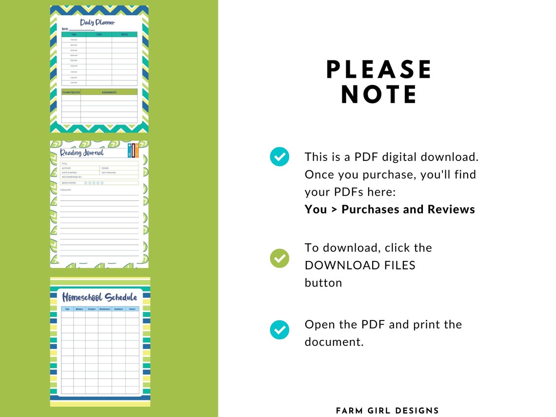 Printable Homeschool Planner Homeschool Printable Homeschool - Etsy