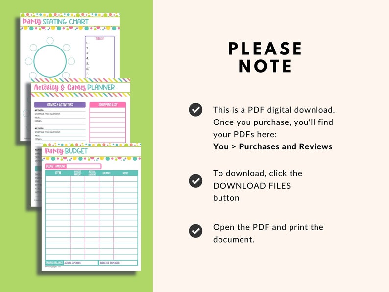 Ultimate Party Planner, Event Planner, Birthday Party Planner, Printable Party Planner, Party Organizer, Budget Planner, Project Planner image 8