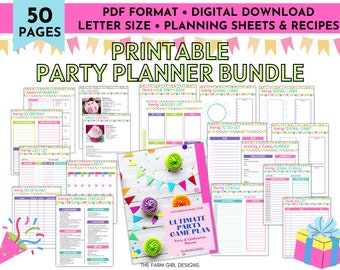 Ultimate Party Planner, Event Planner, Birthday Party Planner, Printable Party Planner, Party Organizer, Budget Planner, Project Planner