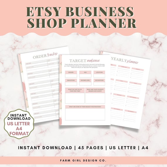 Etsy Shop Planner, Etsy Seller Planner, Online Business Planner, Etsy Planner Printable, Online Shop Planner, Etsy Business Organizer