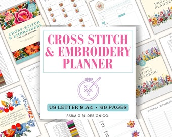 Cross-Stitch Planner, Embroidery Planner, Craft Planner, DIY Craft Project Planner, Craft Project Planner Printable