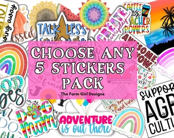 Pick Your Own Stickers Pack, Waterproof Stickers, Cute stickers, Sticker Bundle, Agriculture Stickers, Motivation Stickers, Mandalas