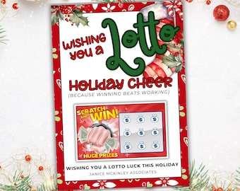 Porta-bilhetes de loteria de Natal, Porta-bilhetes de loteria de Natal, Porta-cartões de presente de Natal da Jingle All The Way Lotto, Porta-cartões de loteria