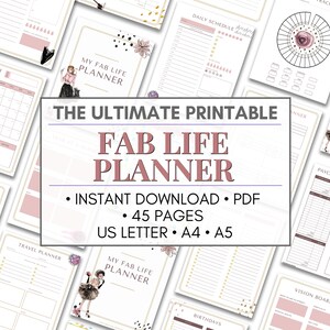 Fab Life Printable Planner, Printable Planner, Daily Planner, Goal ...