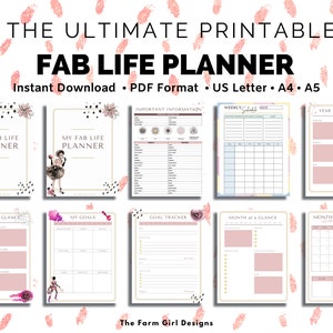 Fab Life Printable Planner, Printable Planner, Daily Planner, Goal ...